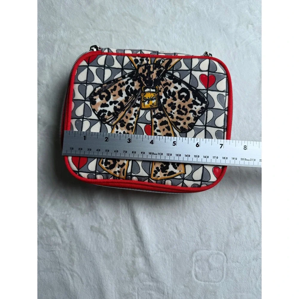 Brighton Jewelry Organizer Travel Case Leopard Bow Heart Cat Print Multi Color